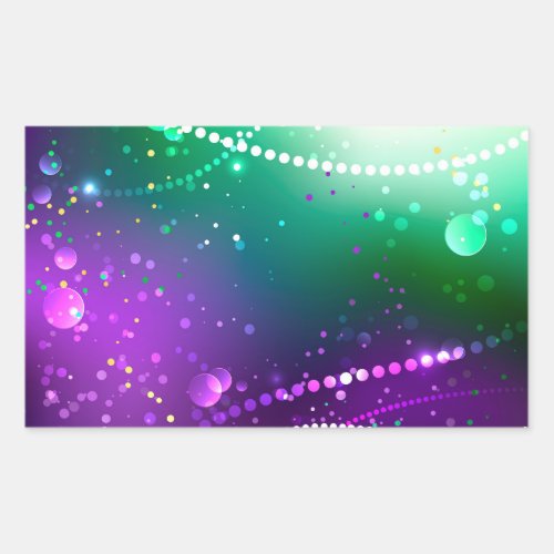 Mardi Gras Festive Purple Background Rectangular Sticker
