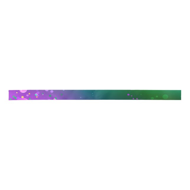 Mardi Gras Festive Purple Background Satin Ribbon (Front)