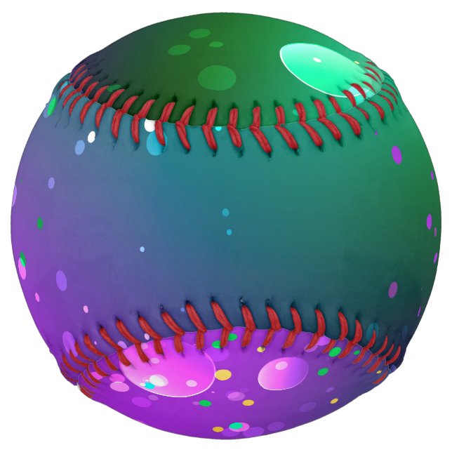 Mardi Gras Festive Purple Background Softball (Front)