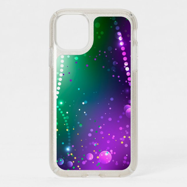 Mardi Gras Festive Purple Background Speck iPhone 11 Case (Front)