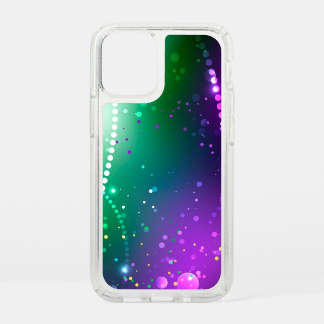 Mardi Gras Festive Purple Background Speck iPhone 12 Mini Case (Front)