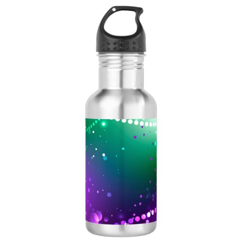 Mardi Gras Festive Purple Background Stainless Steel Water Bottle