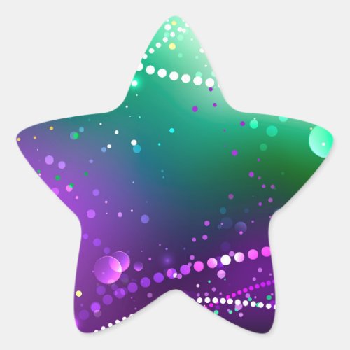 Mardi Gras Festive Purple Background Star Sticker