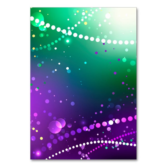 Mardi Gras Festive Purple Background Table Number (Front)