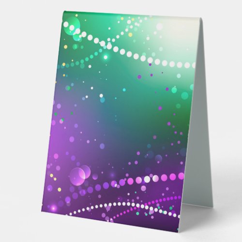 Mardi Gras Festive Purple Background Table Tent Sign