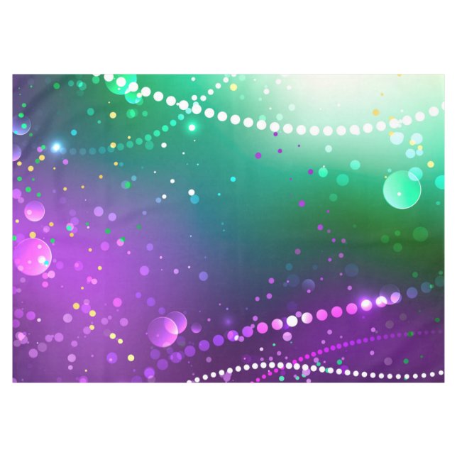 Mardi Gras Festive Purple Background Tablecloth (Front (Horizontal))