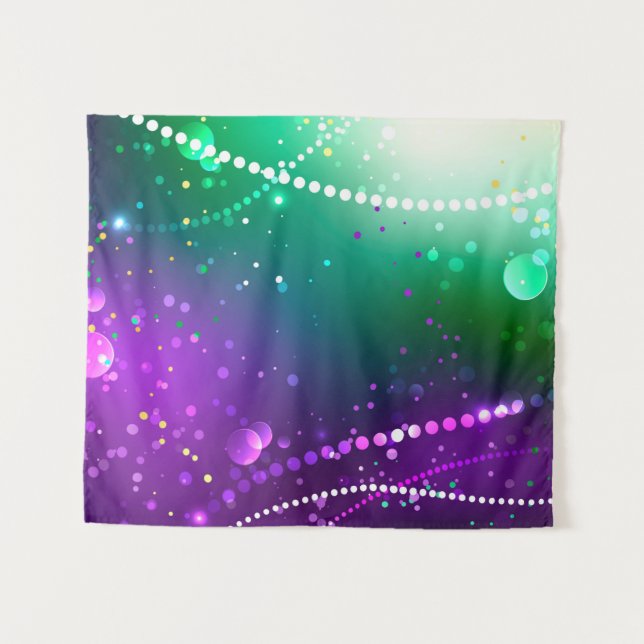 Mardi Gras Festive Purple Background Tapestry (Front (Horizontal))
