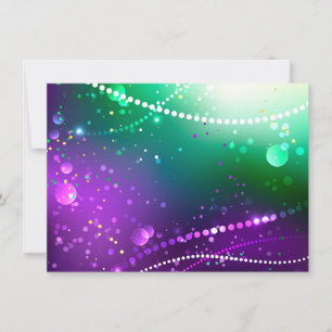 Mardi Gras Festive Purple Background Thank You Card