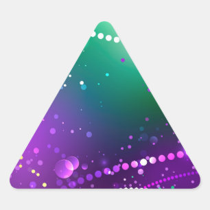 Mardi Gras Festive Purple Background Triangle Sticker