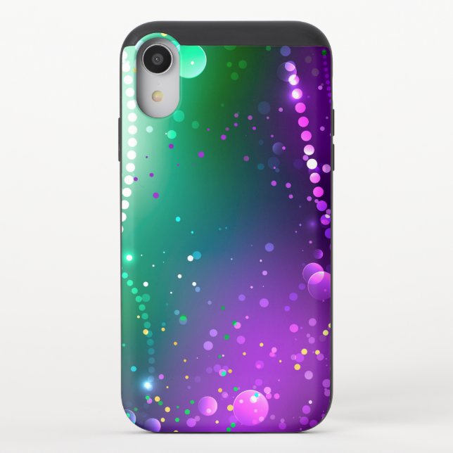 Mardi Gras Festive Purple Background Uncommon iPhone Case (Back)