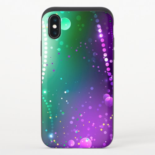 Mardi Gras Festive Purple Background iPhone XS Slider Case