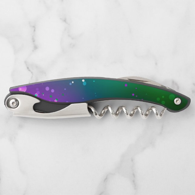 Mardi Gras Festive Purple Background Waiter's Corkscrew (Front)