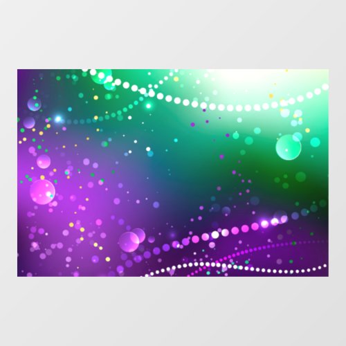 Mardi Gras Festive Purple Background Window Cling