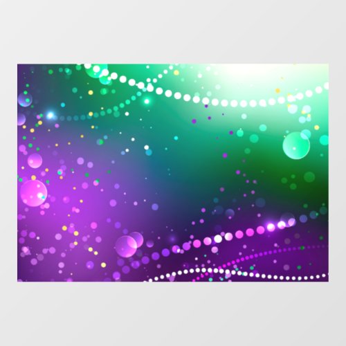 Mardi Gras Festive Purple Background Window Cling