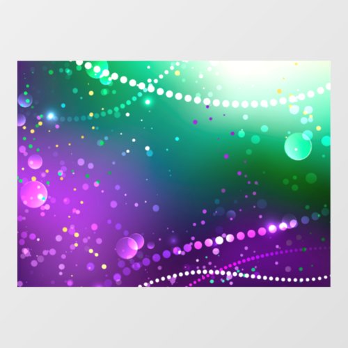 Mardi Gras Festive Purple Background Window Cling