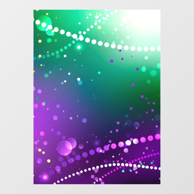 Mardi Gras Festive Purple Background Window Cling (Sheet)