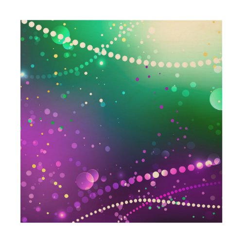 Mardi Gras Festive Purple Background Wood Wall Art