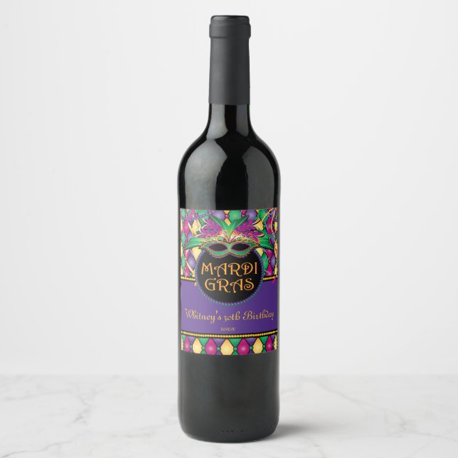 Mardi Gras! Festive Wine Label (Front)