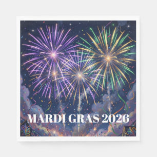 Mardi Gras Fireworks Personalize Party Napkins
