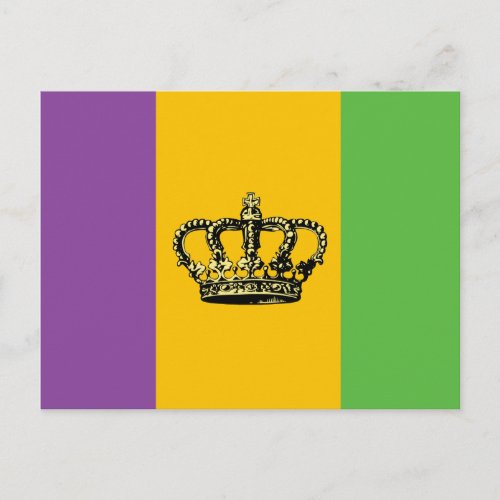 Mardi Gras Flag Crown Postcard