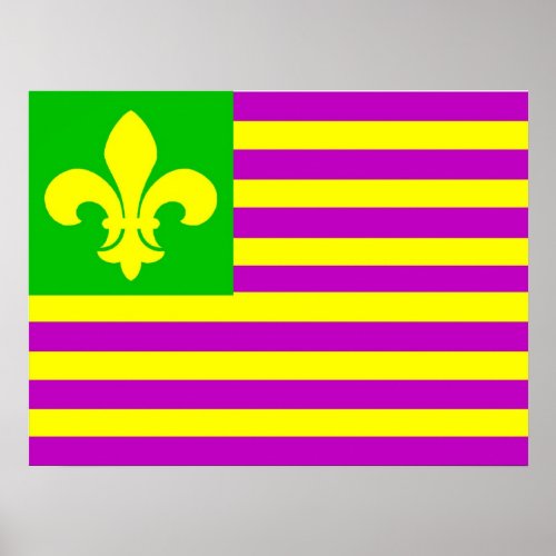 Mardi Gras Flag Poster