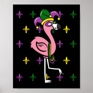 Mardi Gras Flamingo Carnival Parade Costume Poster