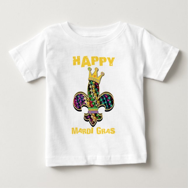 Mardi Gras Fleur Celebrate Baby T-Shirt (Front)