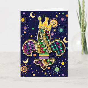 Mardi Gras Fleur Celebrate Card