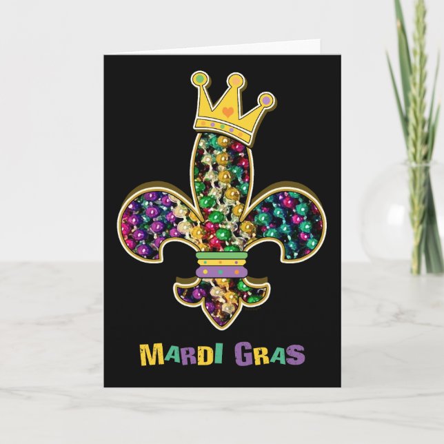Mardi Gras Fleur Celebrate Card (Front)