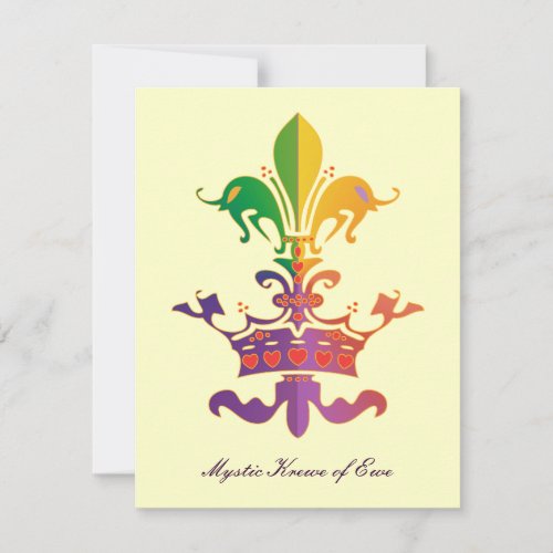Mardi Gras Fleur de Crown Personalized Announcements