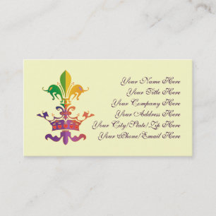 Mardi Gras Fleur de CROWN Business Card