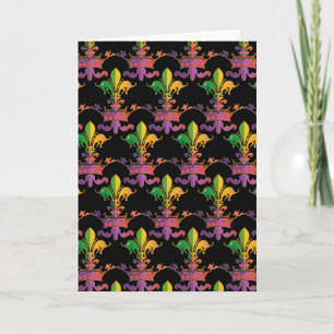 Mardi Gras Fleur de Crown Card