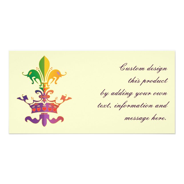 Mardi Gras Fleur de Crown Card (Front)