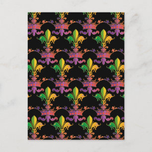 Mardi Gras Fleur de Crown Postcard