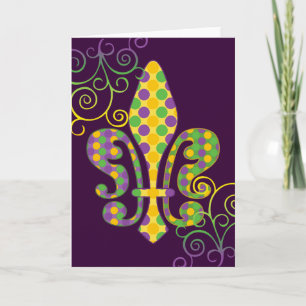 Mardi Gras Fleur de Dots Card