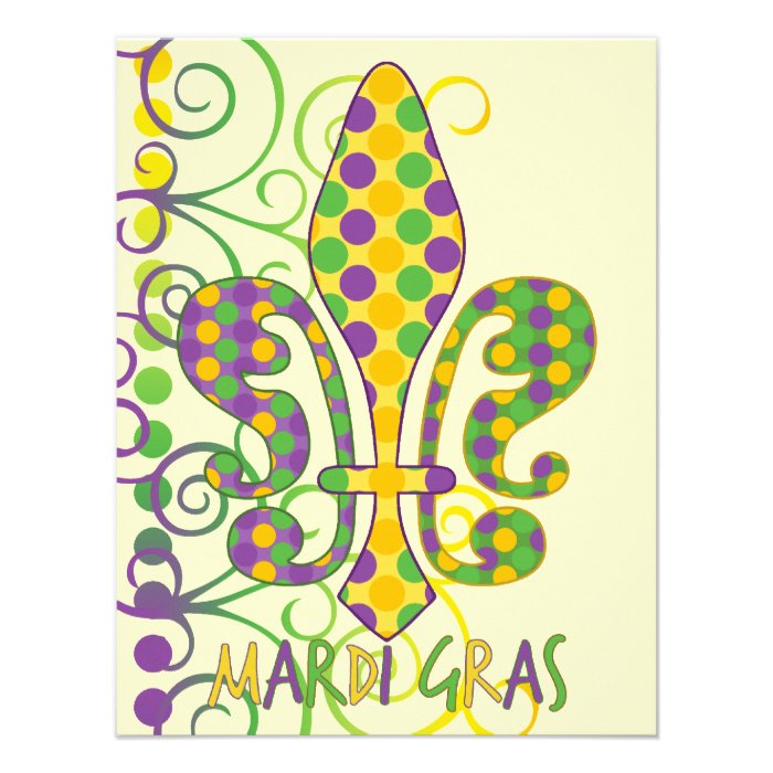 Mardi Gras Fleur de Dots Custom Invitations