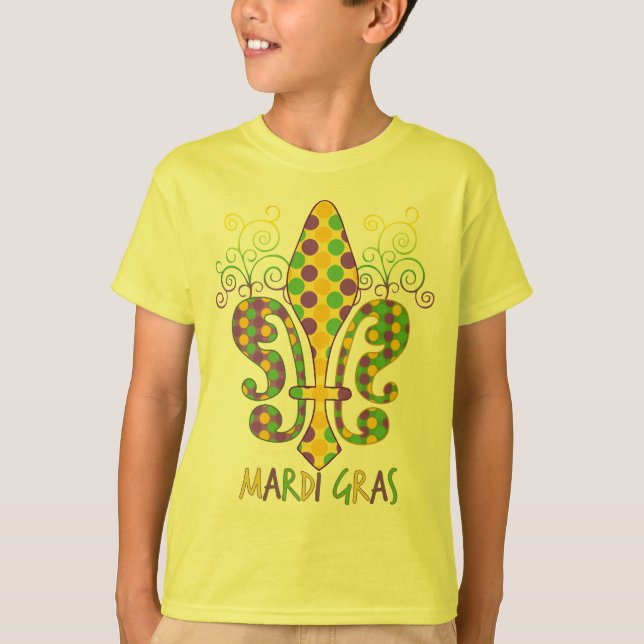 Mardi Gras Fleur de Dots T-Shirt (Front)