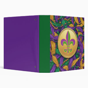 Mardi Gras Fleur de lis 3 Ring Binder
