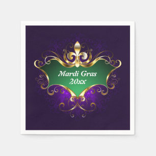 Mardi Gras Fleur-de-lis Add Year Napkins