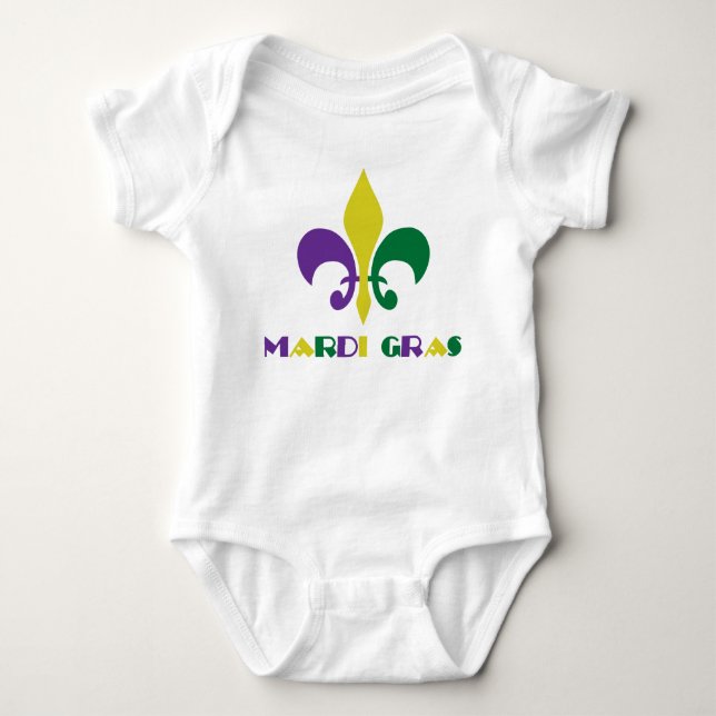Mardi Gras ~ Fleur De Lis Baby Bodysuit (Front)