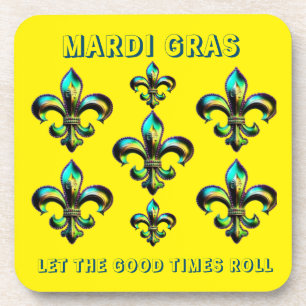 Mardi Gras Fleur De Lis Beverage Coaster