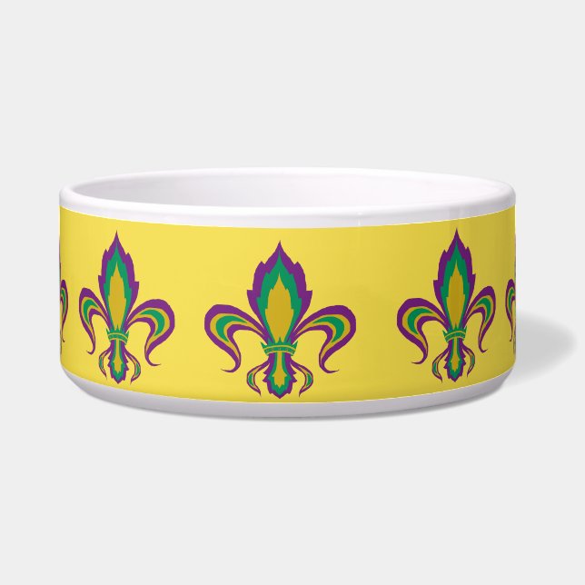 Mardi Gras Fleur De Lis Bowl (Front)