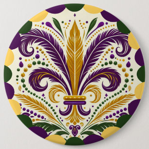 Mardi Gras fleur-de-lis  Button