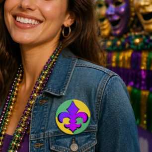 Mardi Gras   Fleur De Lis Buttons