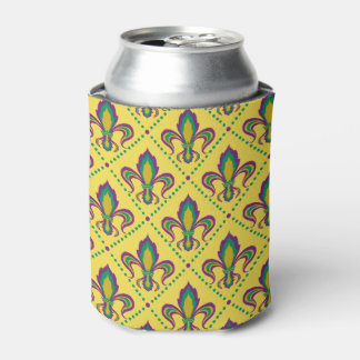 Mardi Gras Fleur De Lis Can Cooler