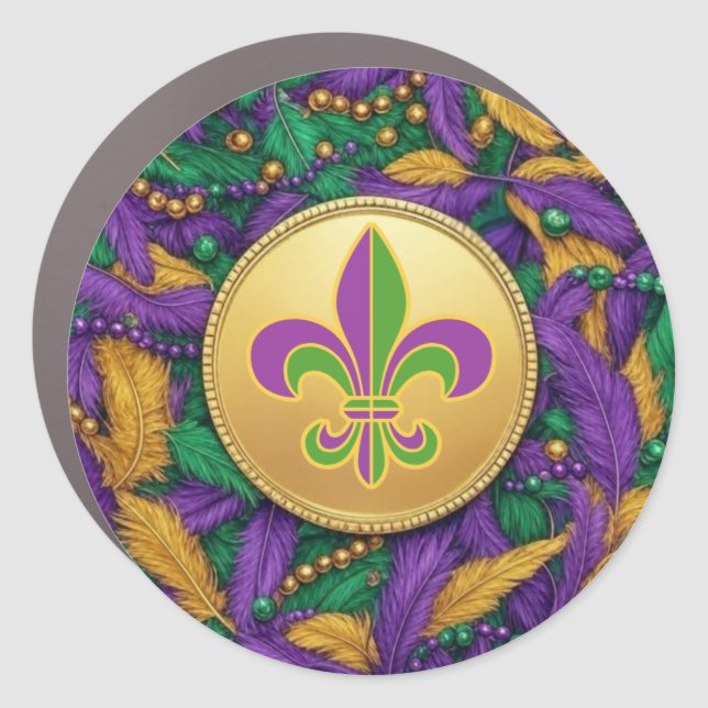 Mardi Gras Fleur de lis Car Magnet (Front)