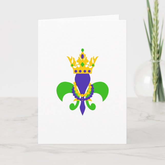 MARDI GRAS FLEUR DE LIS CARD (Front)