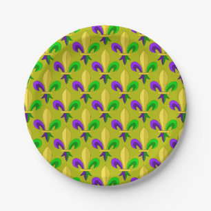 Mardi Gras fleur de lis Carnival pattern Paper Plates