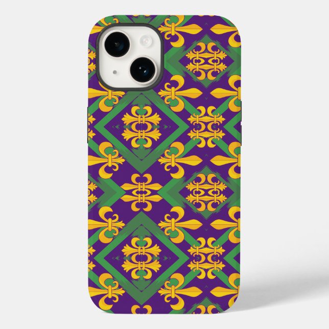 Mardi Gras Fleur de lis Case-Mate iPhone Case (Back)