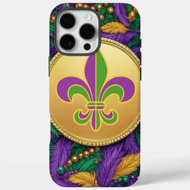 Mardi Gras Fleur de lis Case-Mate iPhone Case (Back)